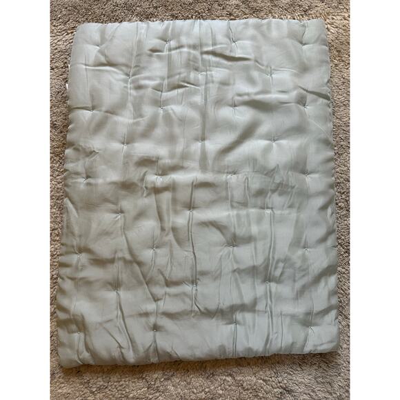 Pottery Barn SILK TUFTED pillow SHAM Standard light pastel teal aqua 26x20” - Picture 2 of 16